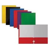 Letter Size Paper Portfolios by Better Office Products  Case of 100  Assorted Primary Colors  (Assorted  2 Pocket Paper Folders) - Retail: $82