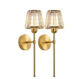 Modern Crystal Wall Sconce Set - Retail: $319
