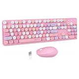 UBOTIE Pink Wireless Keyboard and Mouse Set - Missing USB Reciever - Retail: $36