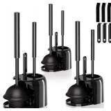 3-Pack 3-in-1 Toilet Brush and Plunger Set Black - Retail: $35