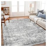 Modern Gray Distressed Area Rug 8x10 - Retail: $109
