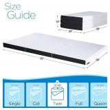 Roxzo 4-inch Twin Tri-Folding Memory Foam Mattress - Retail: $129