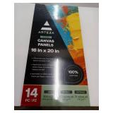 Arteza Canvas Panels  Classic  White  16 x20   Blank Canvas Boards for Painting - 14 Pack - Retail: $144