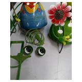 Whimsical Metal Frog Garden Stakes Set sell as is - Retail: $25