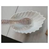 Elegant Ceramic Salad Bowl Set with Wooden Servers - Item Varies Slightly (see photo 2) - Retail: $39