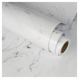 White Marble Peel and Stick Roll - Retail: $44