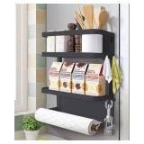 Magnetic Kitchen Organizer Rack with Paper Towel Holder - Item Varies Slightly from Photo Shown  - Retail: $22