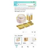 300-Piece Gold-Rimmed Clear Plastic Dinnerware Set - Retail: $45
