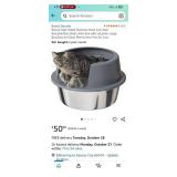 Booche Round High-Sided Stainless Steel Cat Litter Box - Retail: $50