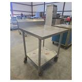Stainless Steel Mobile Prep Table with Undershelf On Casters