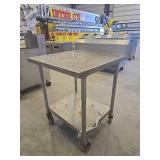Stainless Steel Mobile Prep Table with Undershelf On Casters