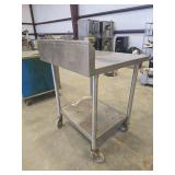 Stainless Steel Mobile Prep Table with Undershelf On Casters