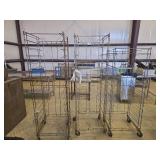 (3) Collapsible Bakers Racks with Wheels