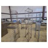 (3) Collapsible Bakers Racks with Wheels