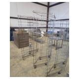 (3) Collapsible Bakers Racks with Wheels