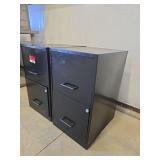(2) Black Metal 2-Drawer Filing Cabinet