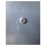 Metal Office Desk with Double Pedestal Drawers and Blue Chair