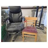 Serta Office Chair and Wooden chair
