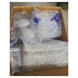 (4) Open Dart ClearPac Two-Compartment Nacho Trays - Cases of 500