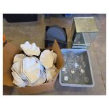 Plastic Shell Bowls, Glass Vases, Glass Blocks, Round Glass Pieces