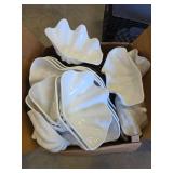 Plastic Shell Bowls, Glass Vases, Glass Blocks, Round Glass Pieces