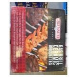 (9) Gas Grill Ceramic Briquettes Boxes, (3) Boxes Full of Gas Grill Ceramic Briquettes, (2) 6lb Grill Care Lava Rock Bags