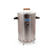 Universal 20-pound Stainless Steel (25-servings) Charcoal Barrel Smoker with Thermometer & Airlock system - 20.5"x 29.6" x - 15.5, 2 in 1 Vertical Grill and Smoker, Slow Cooking Barrel - Retail: $
