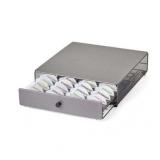 Nifty Solutions Cocktail Beverage Bartesian Capsule Drawer 36 Pod Capacity  Smooth Glide Rolling Drawer  Silver