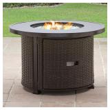 Better Homes & Gardens Colebrooke 37" Round 50,000 BTU Propane Gas Fire Pit Table with Glass Beads, Metal Lid and Protective Cover - Retail: $297