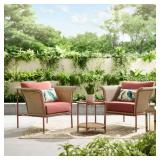 Better Homes & Gardens Trezza Wicker 3-Piece Outdoor Chat Set  Terra Cotta - Retail: $447