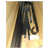 Zimtown Handrail for Stairs Fits 2 or 3 Steps Outdoor Stair Railing Picket Black Wrought Iron Handrail one handrail