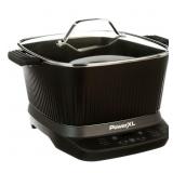 Power XL StirMax 7.5 Qt Multi-Cooker with Auto Stir/Shred Paddle and 9 Presets, Matte Black