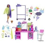 Barbie Extra Fashion Doll and Vanity Playset with 45+ Accessories  Vanity and Puppy