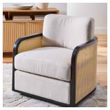 Better Homes & Gardens Springwood Cane Swivel Accent Chair, Charcoal - Retail: $324