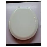 Mayfair Caswell Slow Close Round Plastic Toilet Seat in White Never Loosens
