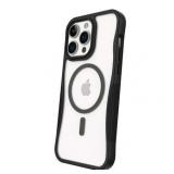 onn. MagSafe Compatible Dual-Layer Phone Case for iPhone 15 Pro Max - Black/Clear