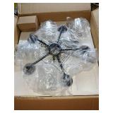Kichler Winslow 5 Light Black Contemporary Chandelier with Clear Seeded Glass - Retail: $184.97 (missing one cover)