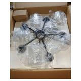 Kichler Winslow 5 Light Black Contemporary Chandelier with Clear Seeded Glass - Retail: $184.97 (missing one cover)