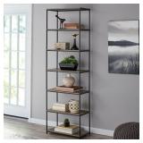 Mainstays Metal Frame 6 Shelf Bookcase, Brown/Black