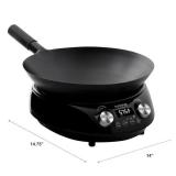 Nuwave Induction Hot Wok with 14" Carbon Steel Wok, Glass Lid & Stand - Retail: $249.99
