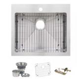 Miseno Mss2421srtm 24  Top-Mount/Undermount Single Basin Stainless Steel Kitchen Sink - Retail: $304.05