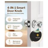 Fingerprint Door Lock - Smart Door Knob with Passcode Keypad, Finger Print Biometric Door Knobs & App Control, Keyless Smart Door Lock for Apartment Bedroom Hotel Office. - Retail: $60