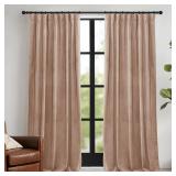 Back Tab Velvet Curtains with Hook Tape, Thermal Insulated Privacy Protect Decorative Drapes for Living Room Dining Room, Blush, W 52 x L 90 inches, 2 Panels Set - Retail: $51