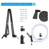 Ring Light Wall Mount Phone Holder, 10" Ring Light with Wall Folding Arm Compatible with iPhone Samsung Cell Phones and Webcams - Retail: $34