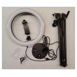 Ring Light Wall Mount Phone Holder, 10" Ring Light with Wall Folding Arm Compatible with iPhone Samsung Cell Phones and Webcams - Retail: $34