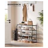 Shoe Rack, 4-Tier Shoe Organizer, Metal Storage Shelf, Upright or Upside Down, for 20-25 Pairs, Stackable, for Entryway, 11.8 x 36.2 x 29.5 Inches, Black ULSA14BK - Retail: $22