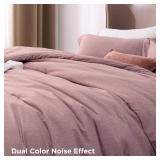 Bedsure Full Comforter Set - Dusty Rose Soft Bedding for All Seasons, Cationic Dyed Bed Set, 3 Pieces, 1 Full Size Comforter (82x86") and 2 Pillow Shams (20"x26"+2") - Retail: $43"
