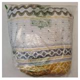 Yellow Quilt Set Queen Size, Boho Yellow Grey Striped Bedspread Coverlet Set Soft Microfiber Patchwork Quilt Bedding Set 3 Pieces for All Season - Retail: $42