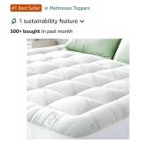 Ultra Soft Twin Size Mattress Topper - Viscose Made from Bamboo Pillow Top Mattress Pad for Back Pain Relief - Naturally Cooling for Hot Sleepers, White