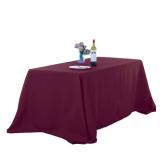 2pack 90x156 Inch Burgundy Rectangular Tablecloth 6 Feet Table Cloth in Polyester Fabric for Wedding/Banquet/Restaurant/Parties - Retail: $40